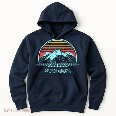 Switzerland Retro Vintage 80s Style Hoodie