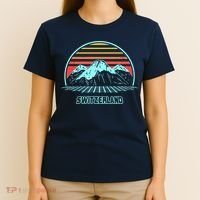 Switzerland Retro Vintage 80s Style T-Shirt thumb 4