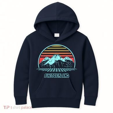 Switzerland Retro Vintage 80s Style Kids Hoodie