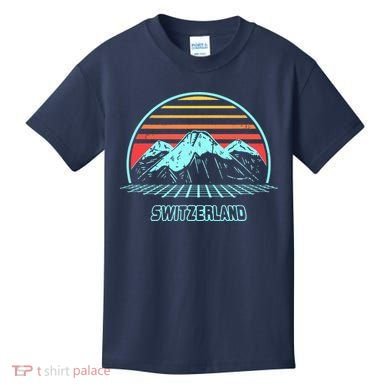 Switzerland Retro Vintage 80s Style Kids T-Shirt