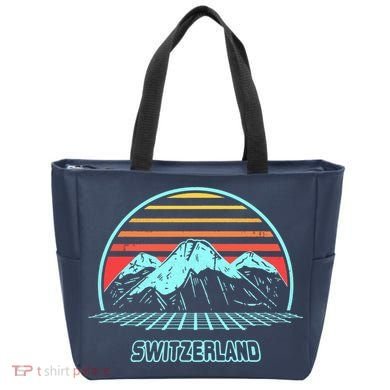 Switzerland Retro Vintage 80s Style Tote Bag