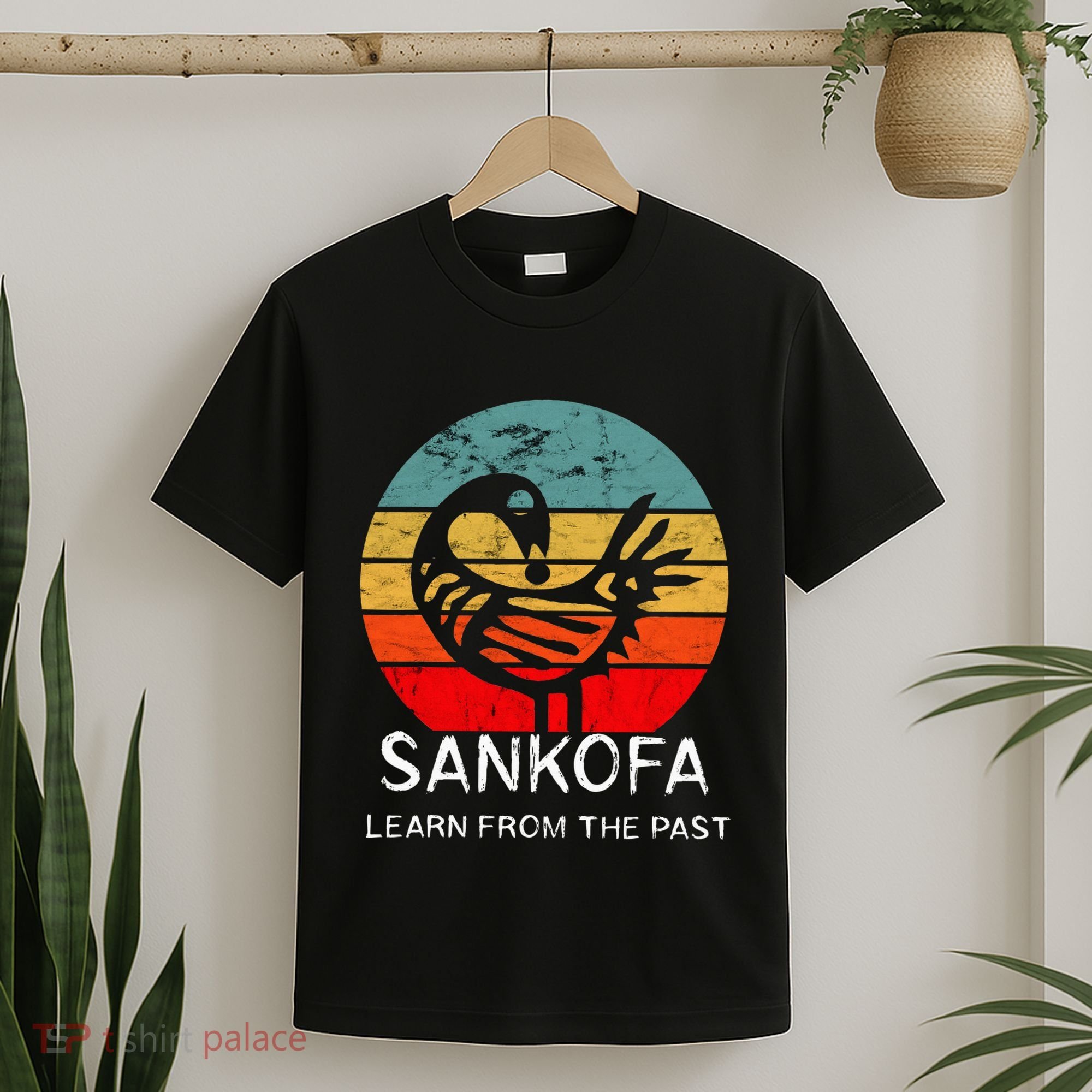 Sankofa Retro Vintage Learn From The Past African Bird T-Shirt
