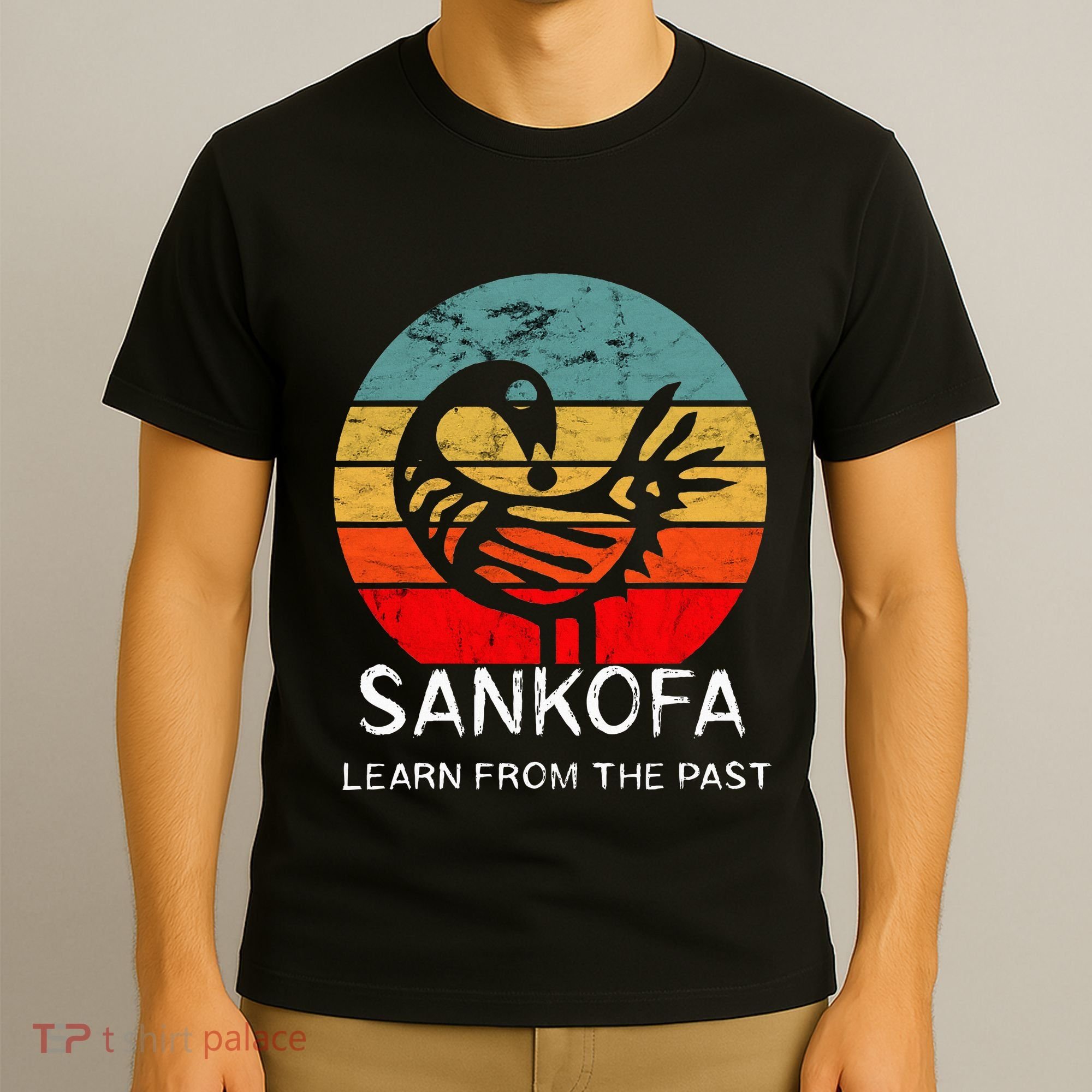 Sankofa Retro Vintage Learn From The Past African Bird T-Shirt