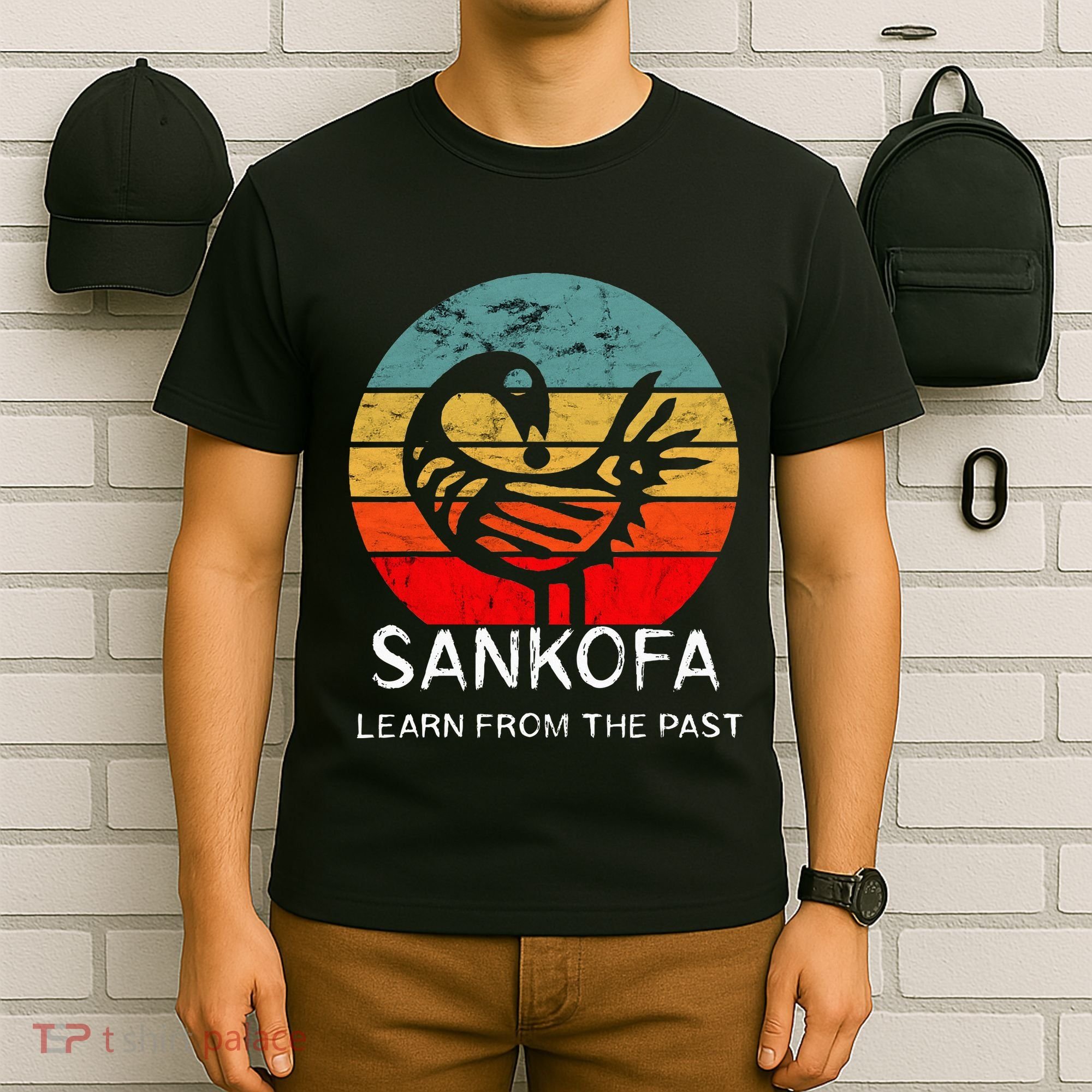 Sankofa Retro Vintage Learn From The Past African Bird T-Shirt
