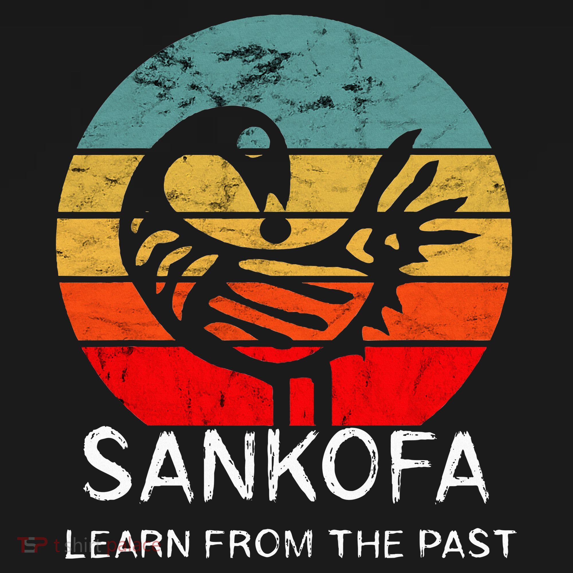 Sankofa Retro Vintage Learn From The Past African Bird T-Shirt