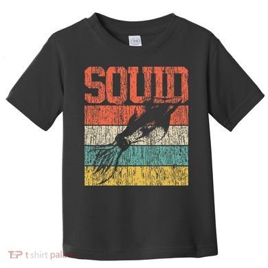 Squid Retro Vintage Marine Biologist Toddler T-Shirt