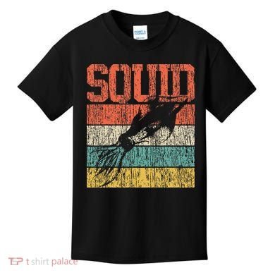 Squid Retro Vintage Marine Biologist Kids T-Shirt