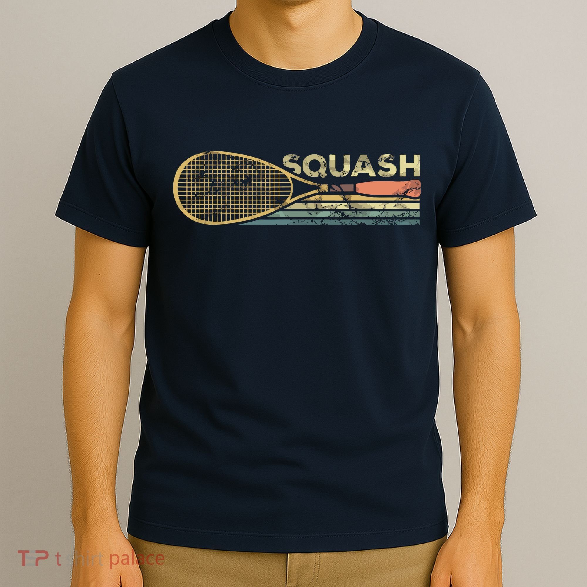 Squash Racket Vintage Squash Lover Funny Sports Enthusiast T-Shirt