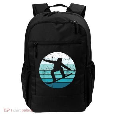 Snowboard Retro Vintage Cool Snowboarding Blue Sunset Backpack