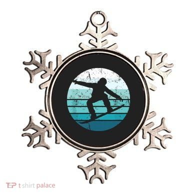Snowboard Retro Vintage Cool Snowboarding Blue Sunset Ornament