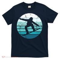 Snowboard Retro Vintage Cool Snowboarding Blue Sunset T-Shirt thumb 0