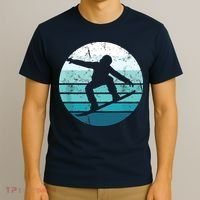 Snowboard Retro Vintage Cool Snowboarding Blue Sunset T-Shirt thumb 3