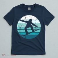 Snowboard Retro Vintage Cool Snowboarding Blue Sunset T-Shirt thumb 5