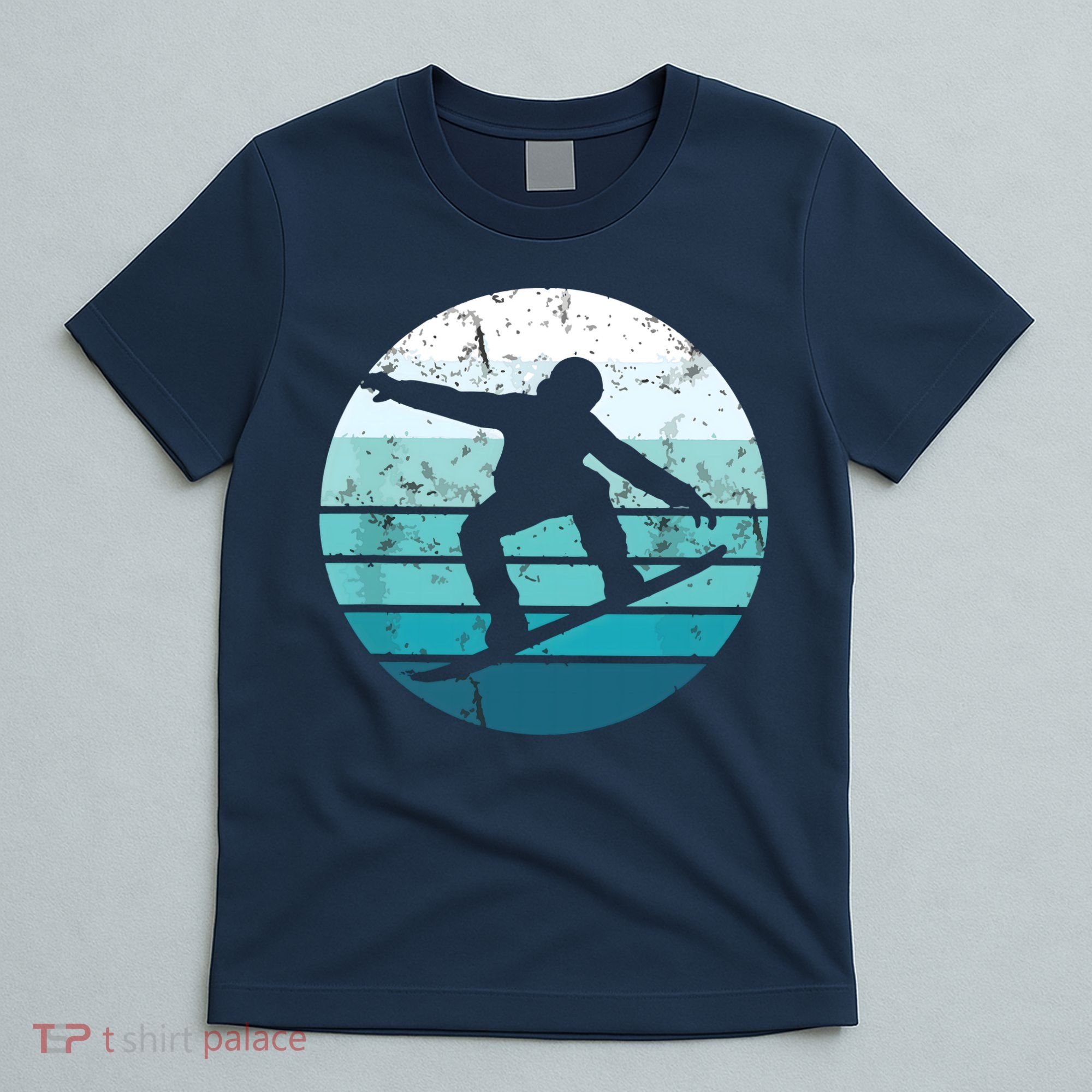 Snowboard Retro Vintage Cool Snowboarding Blue Sunset T-Shirt