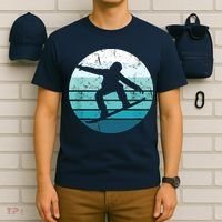 Snowboard Retro Vintage Cool Snowboarding Blue Sunset T-Shirt thumb 6