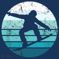 Snowboard Retro Vintage Cool Snowboarding Blue Sunset T-Shirt thumb 7