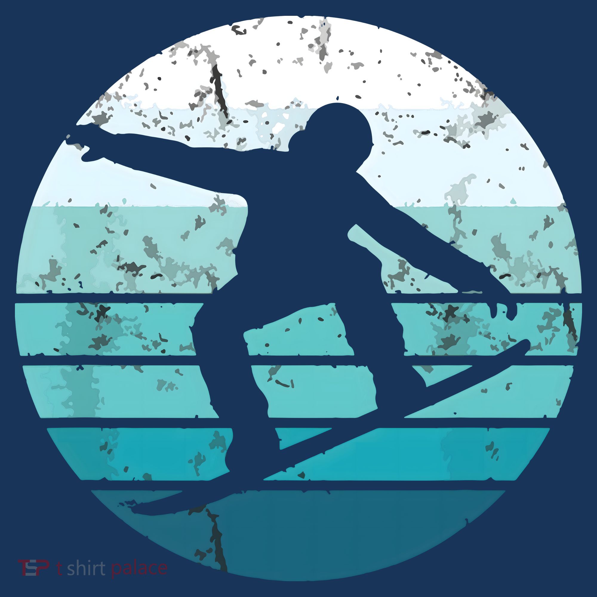 Snowboard Retro Vintage Cool Snowboarding Blue Sunset T-Shirt