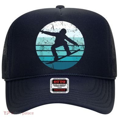 Snowboard Retro Vintage Cool Snowboarding Blue Sunset Hat
