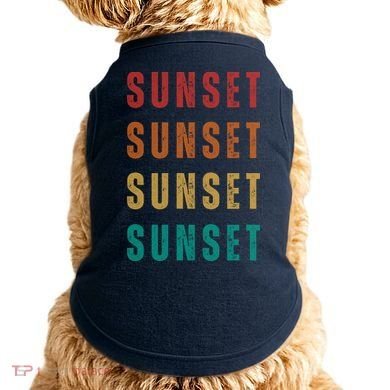 Sunset Retro Vintage Summer Doggie Tank