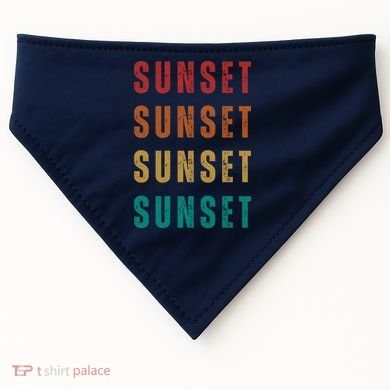 Sunset Retro Vintage Summer USA-Made Doggie Bandana