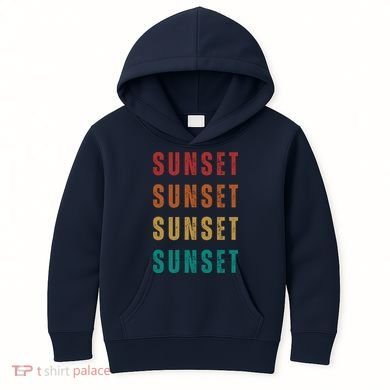 Sunset Retro Vintage Summer Kids Hoodie