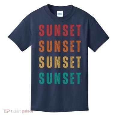Sunset Retro Vintage Summer Kids T-Shirt