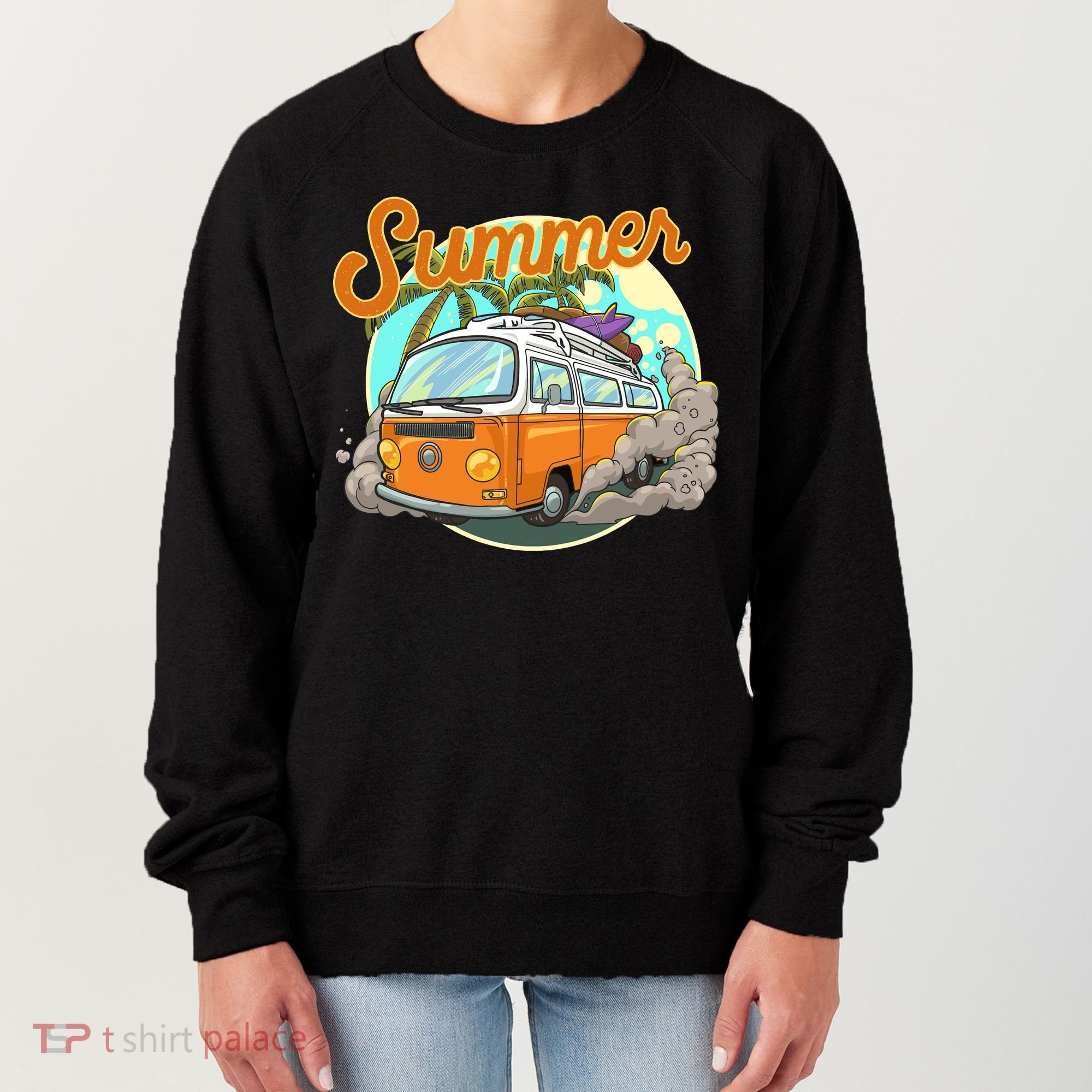 Summer Retro Van Tropical Women's Sweatshirt