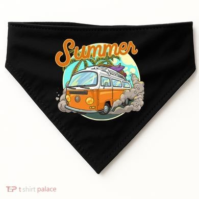 Summer Retro Van Tropical USA-Made Doggie Bandana