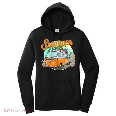Summer Retro Van Tropical Women's Hoodie