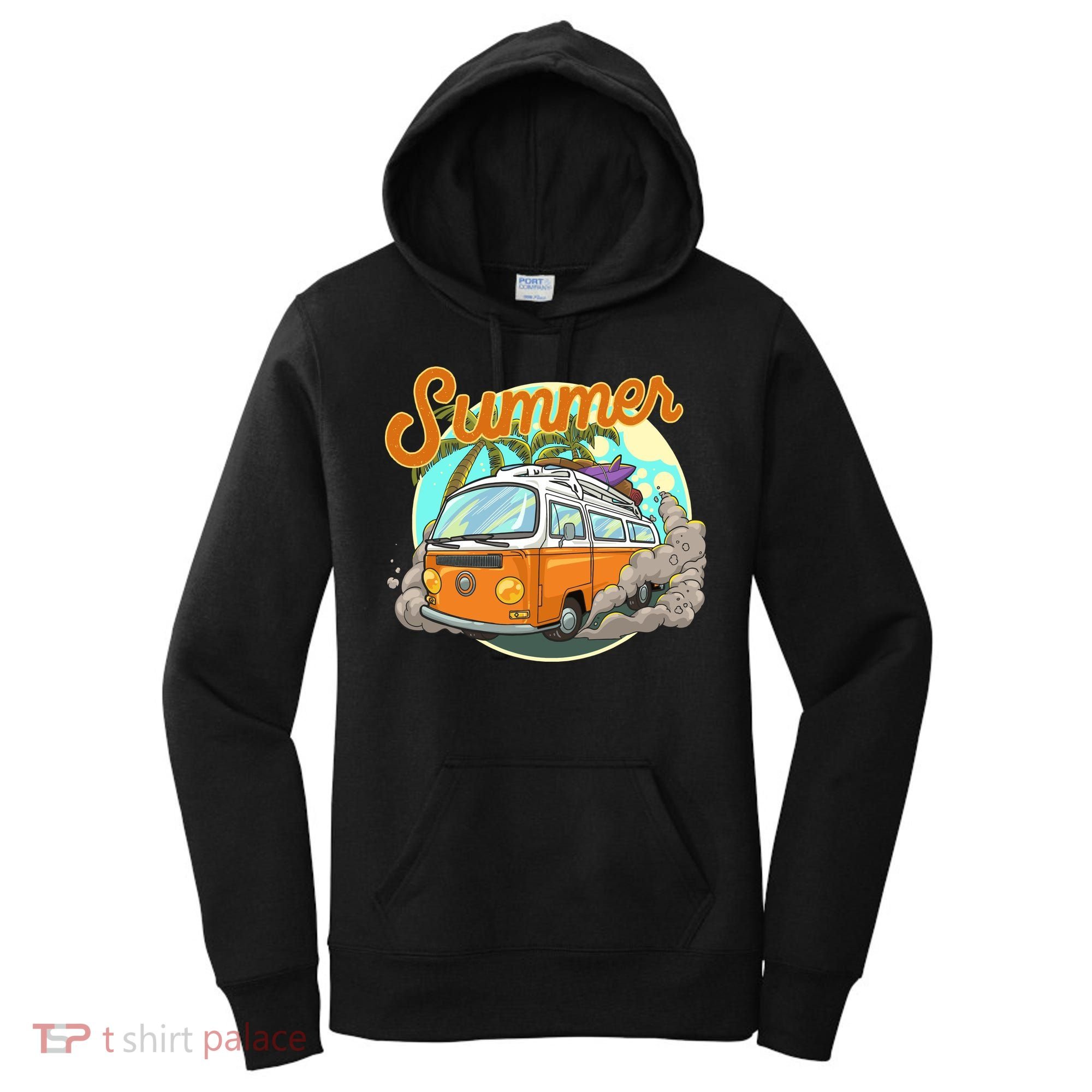 Summer Retro Van Tropical Women's Hoodie