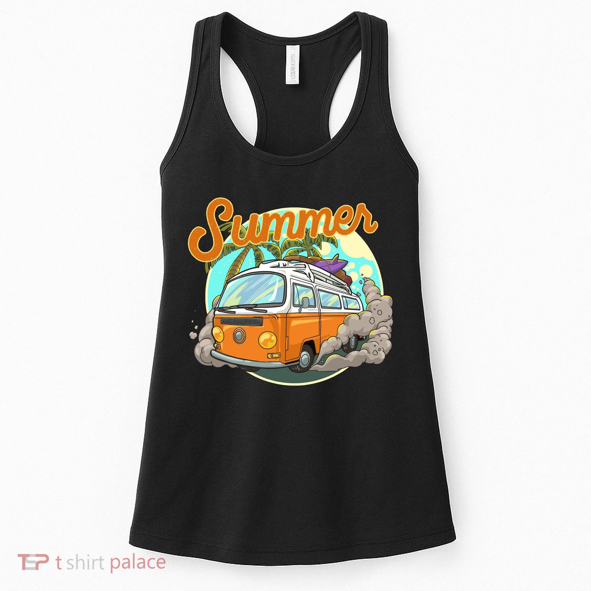 Summer Retro Van Tropical Women's Tank Top