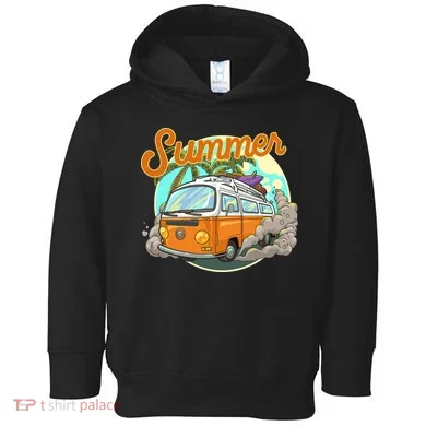 Summer Retro Van Tropical Toddler Hoodie