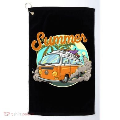 Summer Retro Van Tropical Golf Towel