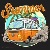 Summer Retro Van Tropical Golf Towel thumb 3
