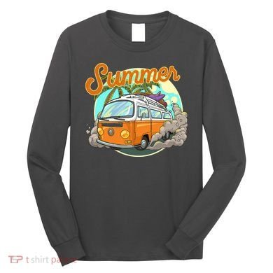 Summer Retro Van Tropical Long Sleeve Shirt