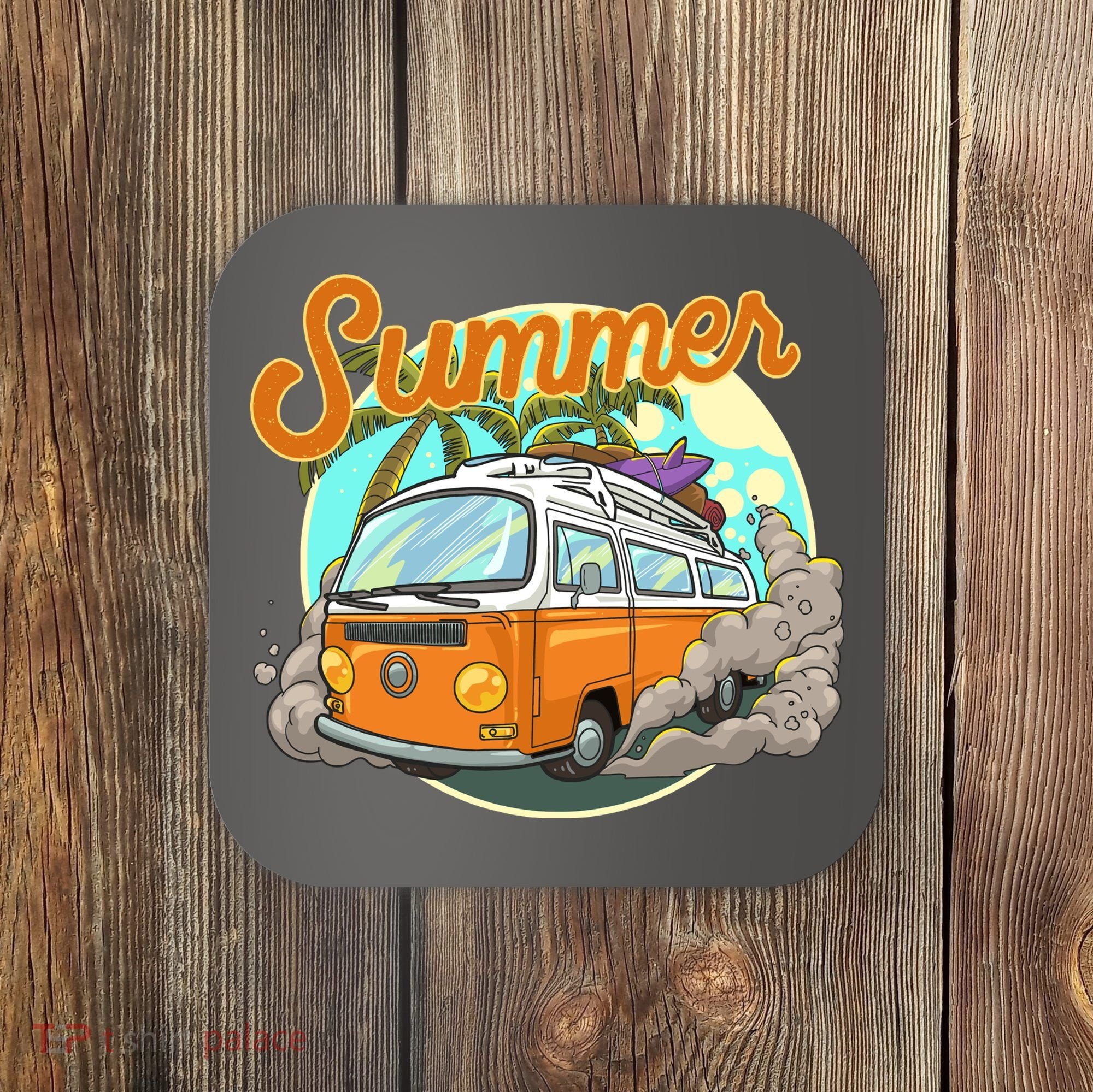 Summer Retro Van Tropical Coaster