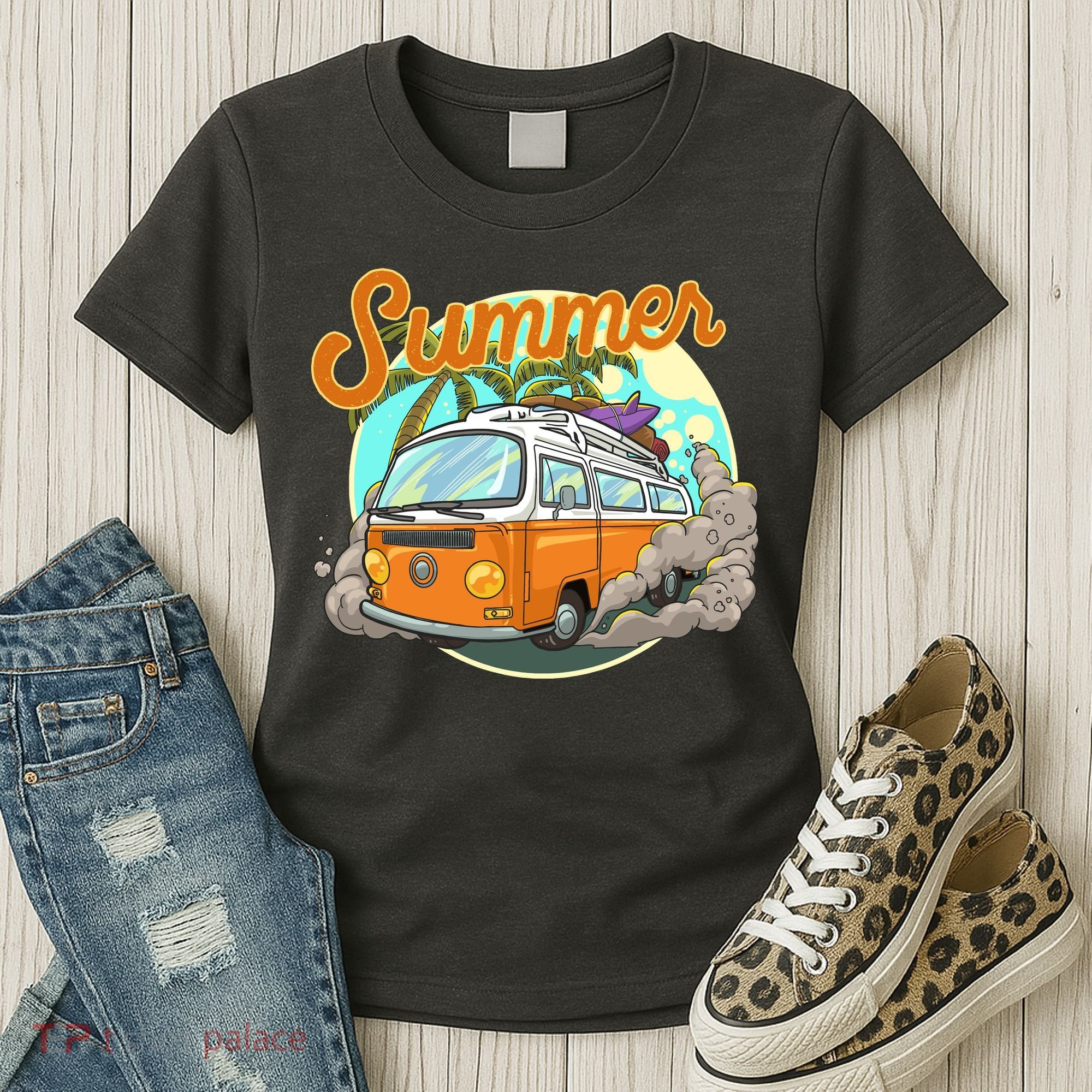 Summer Retro Van Tropical Women's T-Shirt