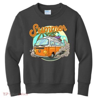 Summer Retro Van Tropical Kids Sweatshirt