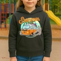 Summer Retro Van Tropical Kids Hoodie thumb 3