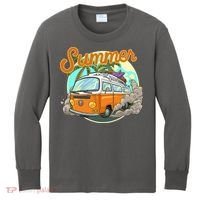 Summer Retro Van Tropical Kids Long Sleeve Shirt thumb 0