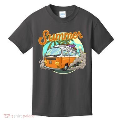 Summer Retro Van Tropical Kids T-Shirt