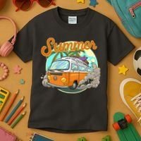 Summer Retro Van Tropical Kids T-Shirt thumb 3
