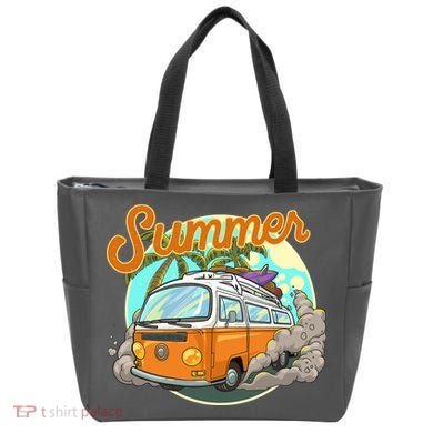 Summer Retro Van Tropical Tote Bag