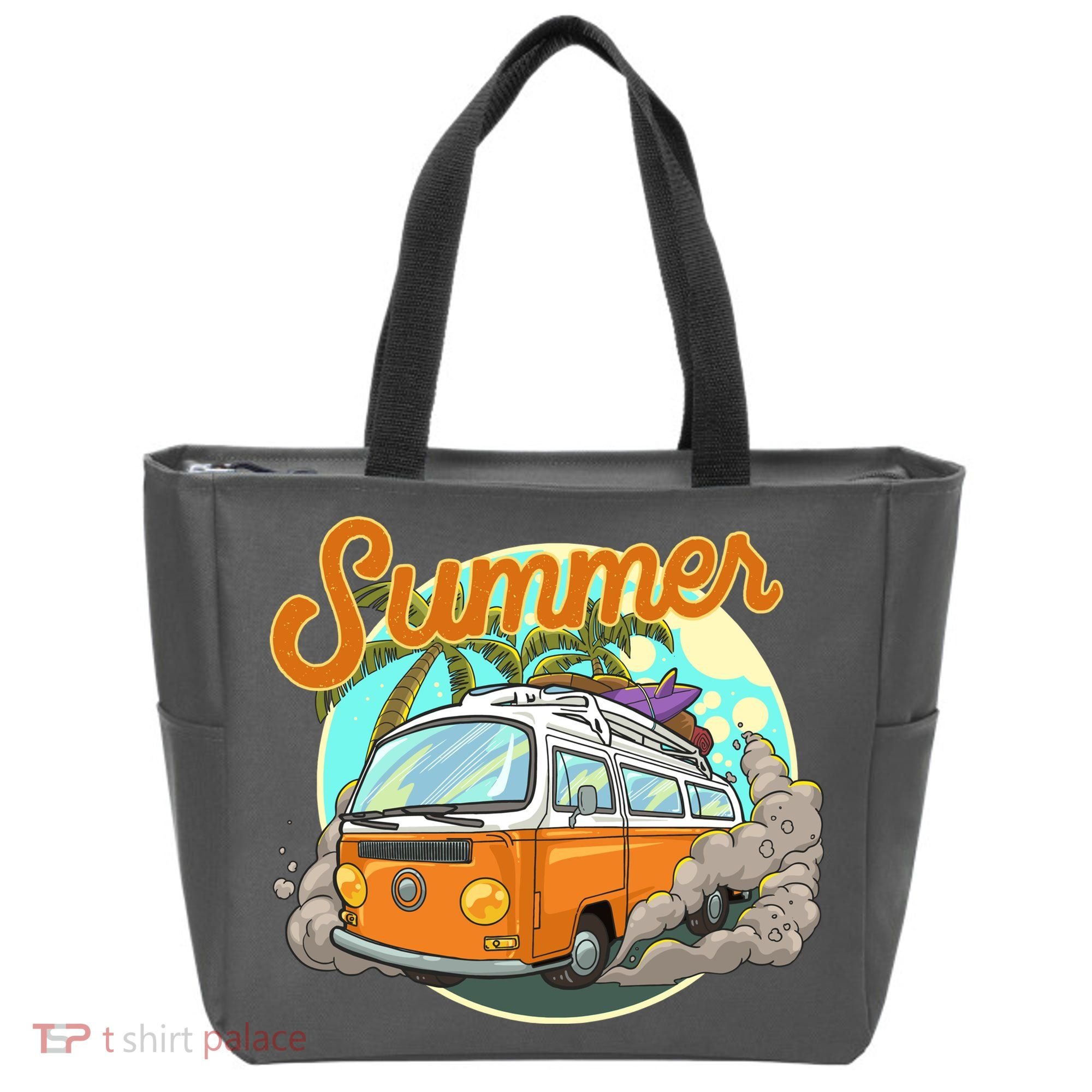 Summer Retro Van Tropical Tote Bag