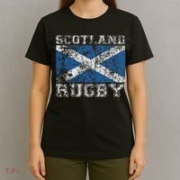Scotland Rugby Vintage Style Saltire Scottish Flag T-Shirt thumb 4