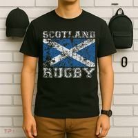 Scotland Rugby Vintage Style Saltire Scottish Flag T-Shirt thumb 6