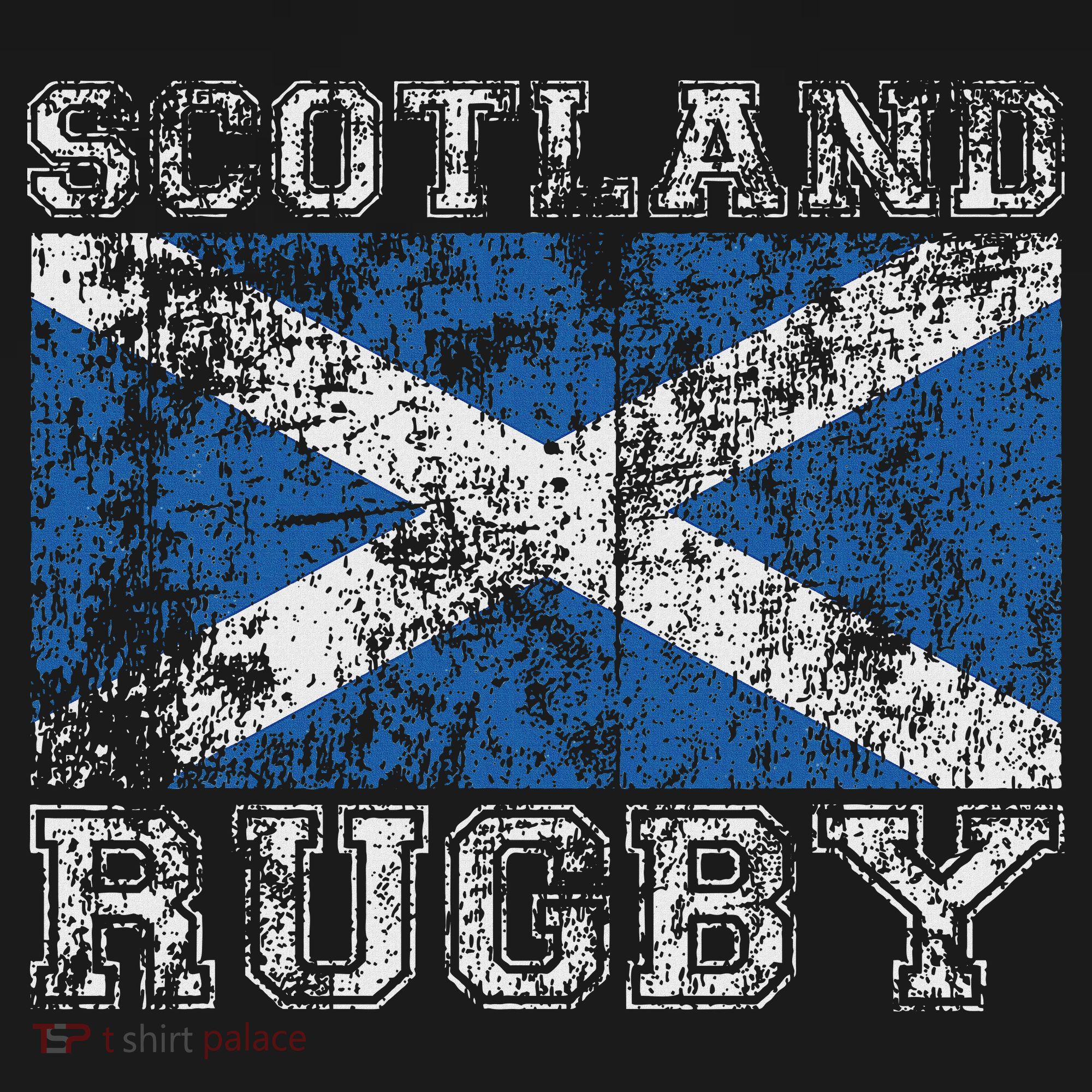 Scotland Rugby Vintage Style Saltire Scottish Flag T-Shirt