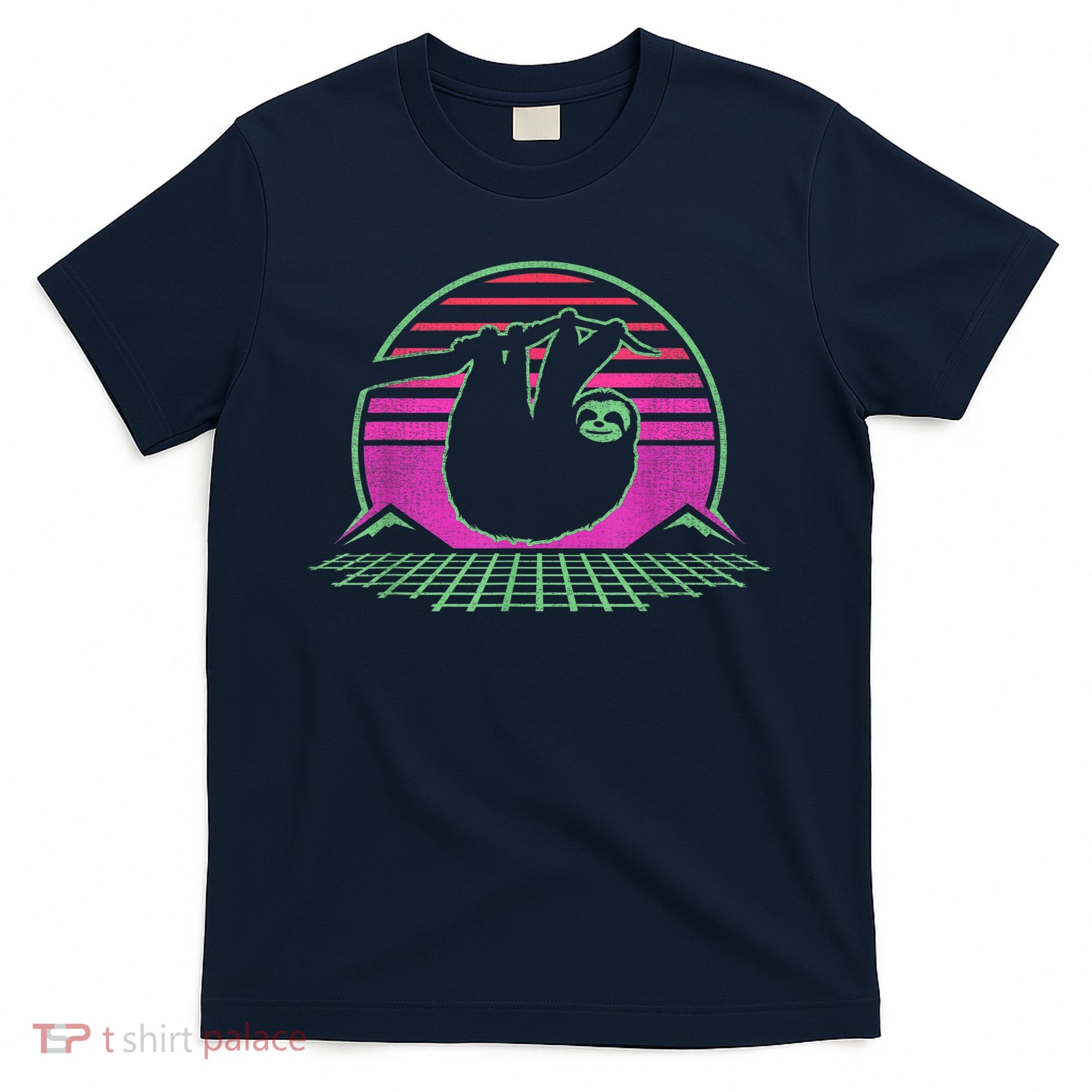 Sloth Retro Vintage 70s Sloths Lazy Hiking Running Team Funny T-Shirt