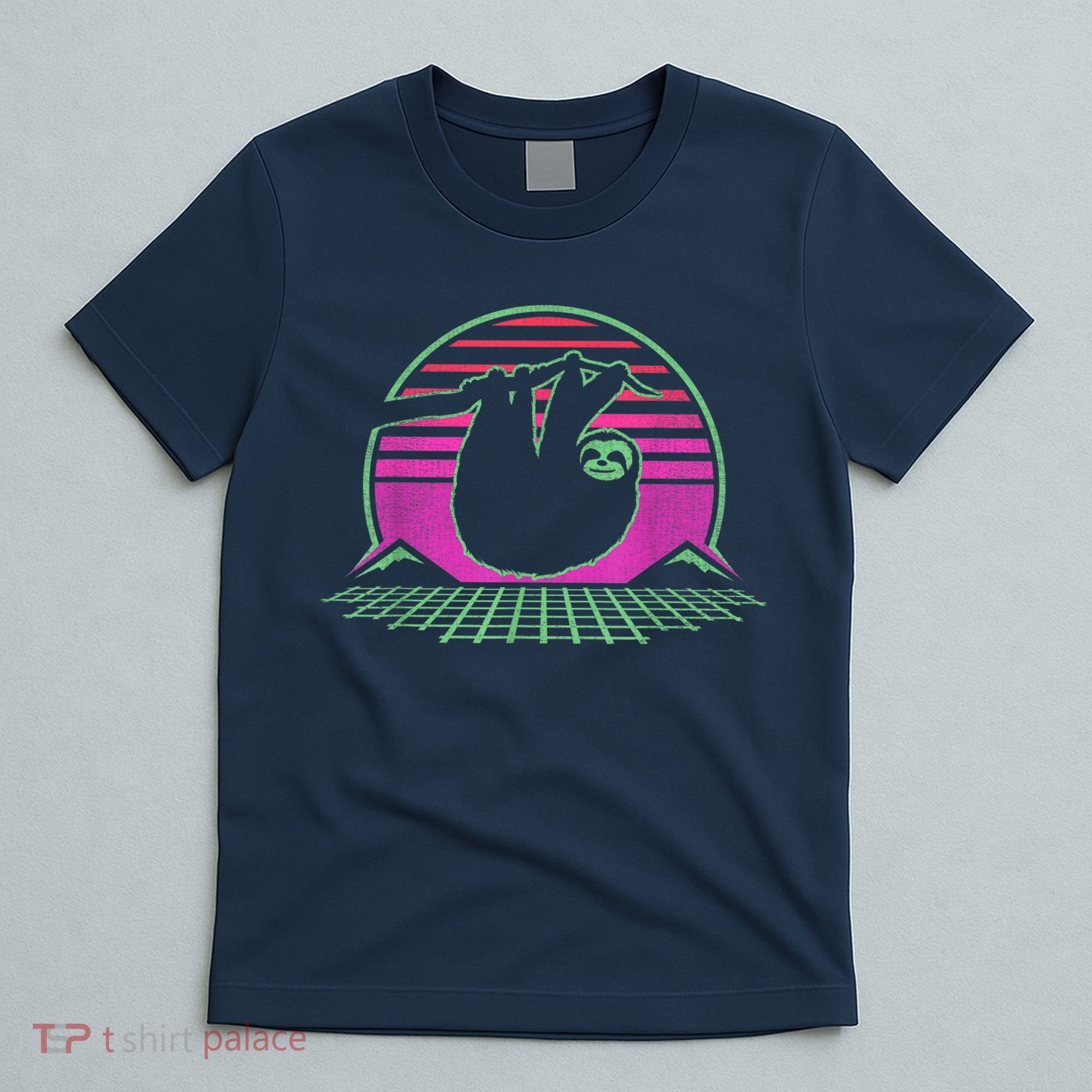 Sloth Retro Vintage 70s Sloths Lazy Hiking Running Team Funny T-Shirt
