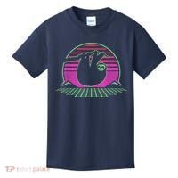 Sloth Retro Vintage 70s Sloths Lazy Hiking Running Team Funny Kids T-Shirt thumb 0